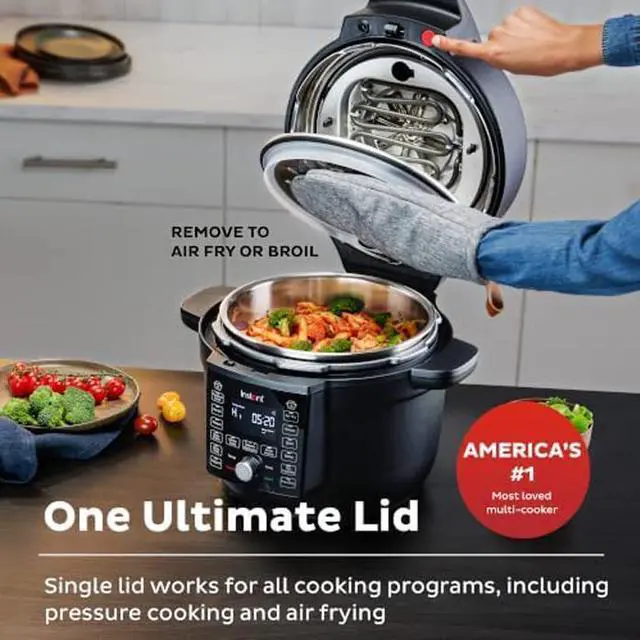 Alt view image 3 of 7 - Instant Pot Duo Crisp Ultimate Lid, 13-in-1 Air Fryer and Pressure Cooker Combo, Sauté, Slow Cook, Bake, Steam, Warm, Roast, Dehydrate, Sous Vide, & Proof, App With Over 800 Recipes, 6.5 Quart