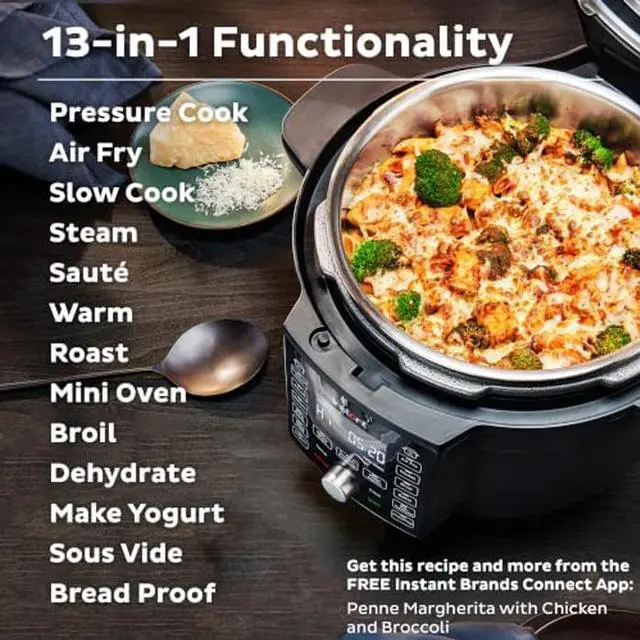 Alt view image 2 of 7 - Instant Pot Duo Crisp Ultimate Lid, 13-in-1 Air Fryer and Pressure Cooker Combo, Sauté, Slow Cook, Bake, Steam, Warm, Roast, Dehydrate, Sous Vide, & Proof, App With Over 800 Recipes, 6.5 Quart