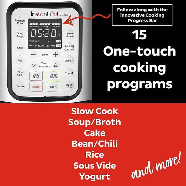 Alt view image 5 of 7 - Instant Pot Duo Plus 9-in-1 Electric Pressure Cooker, Slow Cooker, Rice Cooker, Steamer, Sauté, Yogurt Maker, Warmer & Sterilizer, Includes Free App with over 1900 Recipes, Stainless Steel, 6 Quart