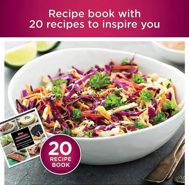 Alt view image 7 of 7 - Ninja Professional Plus Food Processor, 1000 Peak Watts, 4 Functions for Chopping, Slicing, Purees & Dough with 9-Cup Processor Bowl, 3 Blades, Food Chute & Pusher, Silver