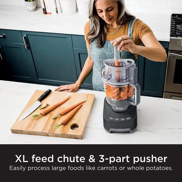 Alt view image 7 of 7 - Ninja Professional XL Food Processor, Storage Box, 1200 Peak-Watts, 4-in-1, Chopping, Slicing/Shredding, Purees, Dough, 12-Cup Processor Bowl, 2 Blades & 2 Discs, Feed Chute/Pusher, Black