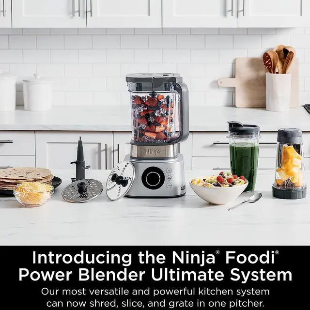 Alt view image 2 of 7 - Ninja Foodi Power Blender Ultimate System with 72 oz Blending & Food Processing Pitcher, XL Smoothie Bowl Maker and Nutrient Extractor* & 7 Functions, Silver