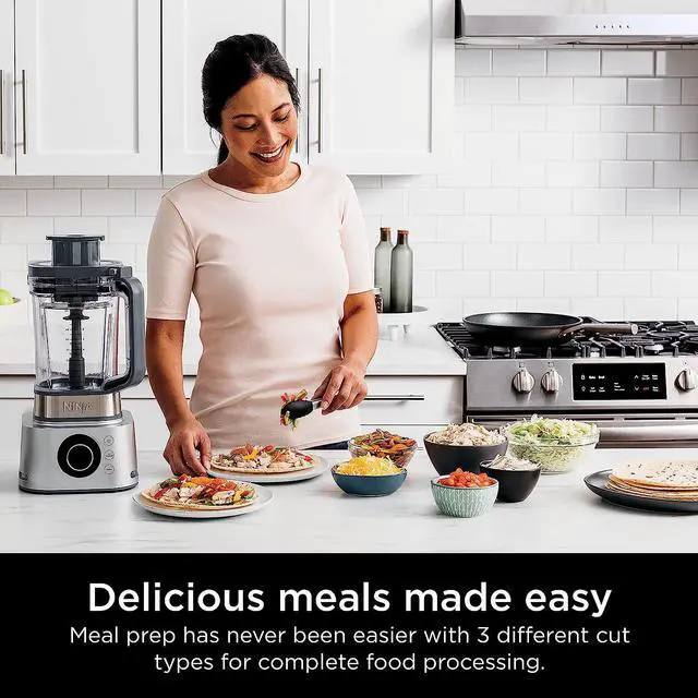 Alt view image 5 of 7 - Ninja Foodi Power Blender Ultimate System with 72 oz Blending & Food Processing Pitcher, XL Smoothie Bowl Maker and Nutrient Extractor* & 7 Functions, Silver