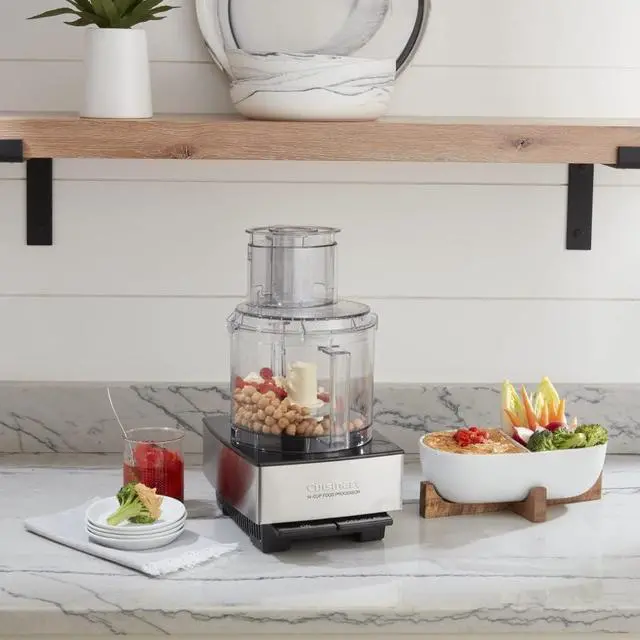 Alt view image 3 of 7 - Cuisinart 14 Cup Food Processor, Includes Stainless Steel Standard Slicing Disc (4mm), Medium Shredding Disc, & Stainless Steel Chopping/Mixing Blade