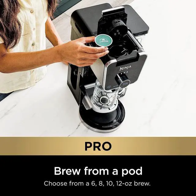 Alt view image 3 of 7 - Ninja DualBrew Pro Specialty Coffee System, Single-Serve, Compatible with K-Cups & 12-Cup Drip Coffee Maker, with Permanent Filter, Black