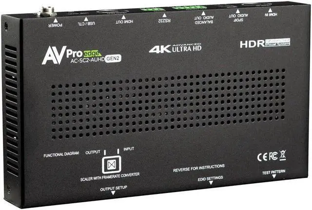 Alt view image 2 of 6 - AVPro Edge AC-SC2-AUHD-GEN2 4K Up/Down HDMI Scaler with 480-4K/Adaptive Scaling