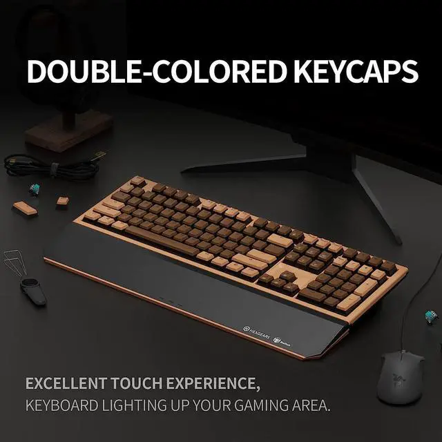 Alt view image 2 of 7 - Wireless Mechanical Keyboard with Kaihl Box Blue Switch, Dark Knight Computer Keyboard for Gaming, Typing, Ergonomic 108-key Typewriter Keyboard with Wrist Rest