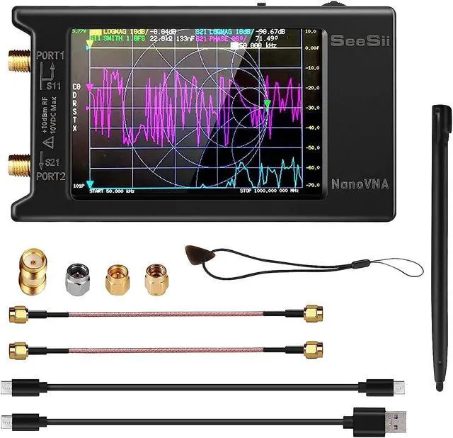 Main image of Upgraded NanoVNA-H4 Vector Network Analyzer, SeeSii Latest V4.3/4.2 10KHz-1.5GHz HF VHF UHF 4" Touch Screen Antenna Analyzer Measures S Parameters,Voltage Standing Wave Ratio, Phase,Delay, Smith Chart