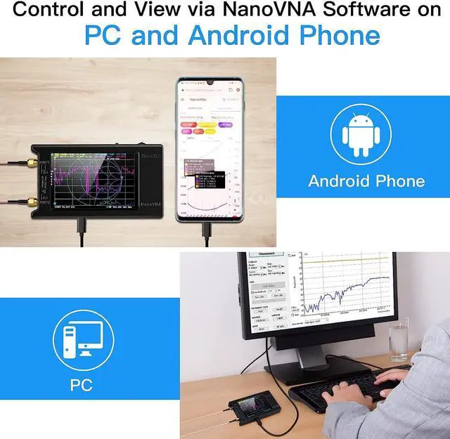 Alt view image 6 of 7 - Upgraded NanoVNA-H4 Vector Network Analyzer, SeeSii Latest V4.3/4.2 10KHz-1.5GHz HF VHF UHF 4" Touch Screen Antenna Analyzer Measures S Parameters,Voltage Standing Wave Ratio, Phase,Delay, Smith Chart