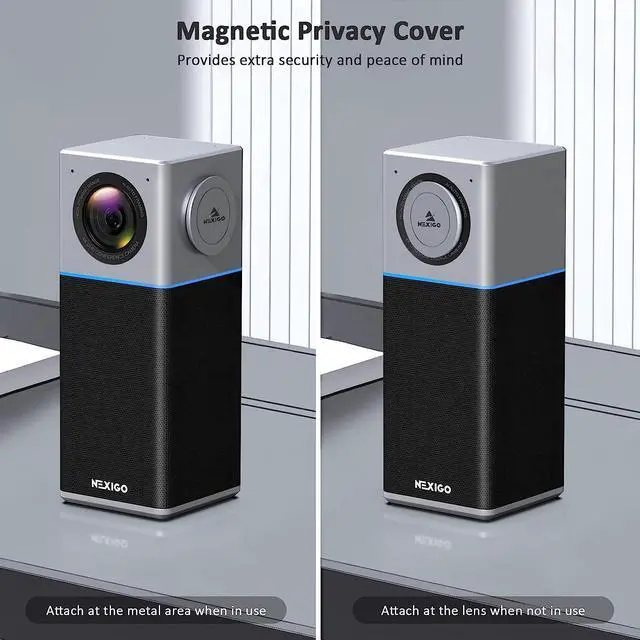 Alt view image 6 of 7 - NexiGo N3000 4K Portable Video Conference Camera, Zoom Certified, AI Webcam with Speaker and Microphone, Auto-Framing, Noise Cancellation, 4-Mic Array, 48kHz, Video Audio System for Zoom/Teams/Webex