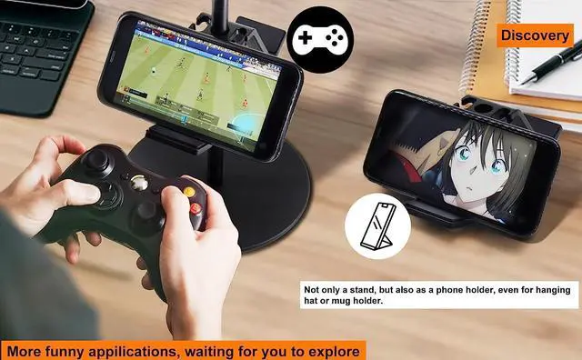 Alt view image 2 of 5 - Controller Holder, fes Game Controller Stand Holder Storage Organizer Gamepad with Multiple Adjustable Height and Direction Brackets Compatible for Xbox ONE 360 Switch PS4 STEAM PC Nintendo Stander