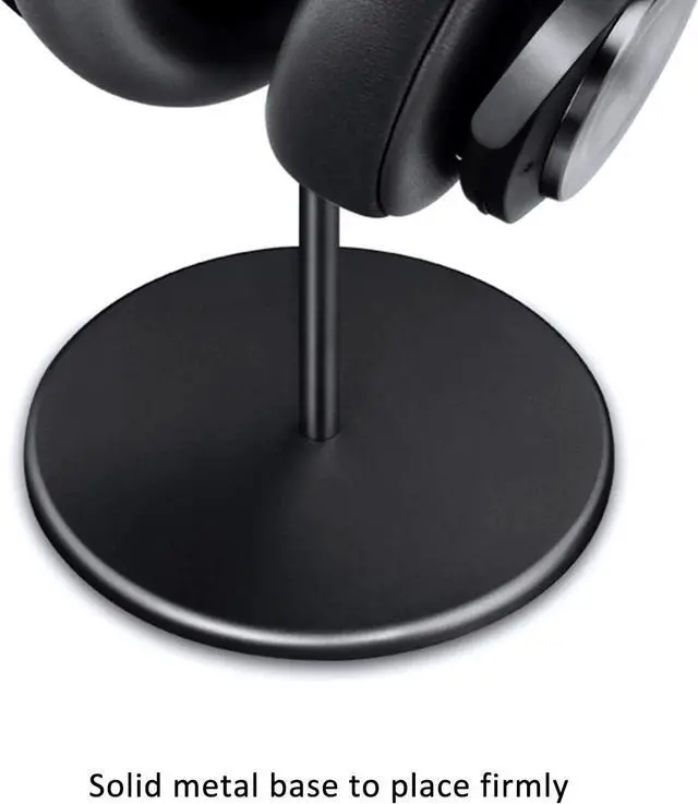 Alt view image 5 of 7 - Headphone Stand, Walnut Wood & Aluminum Headset Stand, Nature Walnut Gaming Headset Holder with Solid Heavy Base for All Headphone Sizes (Black)