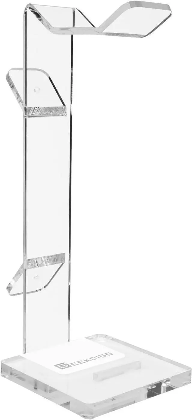 Alt view image 2 of 7 - Headphone Stand Gaming Headset Holder for Desk Cable Organizer & Cellphone Stand for All Headphones Size Headphone Holder Set for Gaming PC Accessories Gaming Station Transparent