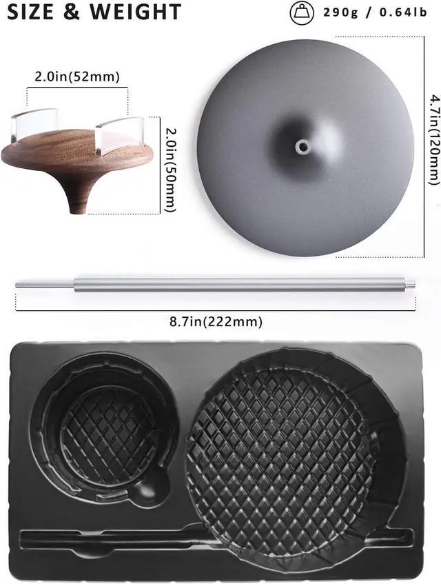 Alt view image 6 of 7 - Headphone Stand, Walnut Wood & Aluminum Headset Stand, Nature Walnut Gaming Holder for AirPods Max, Beats, Bose, Sennheiser, Sony, Audio-Technica and More (Gray)