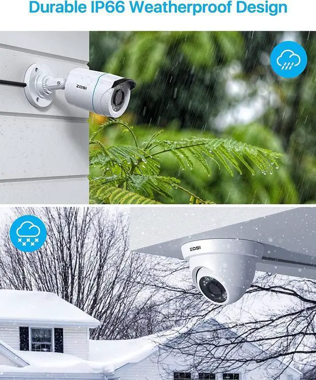 Alt view image 3 of 7 - ZOSI 1080p 16 Channel Security Camera System, H.265+ 16 Channel DVR with Hard Drive 2TB and 12 x 2MP Weatherproof Surveillance CCTV Bullet Dome Camera Outdoor Indoor, 80ft Night Vision, 90° View Angle