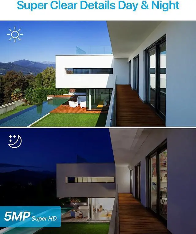 Alt view image 2 of 7 - ZOSI 8 Channel 5MP PoE NVR Security Camera System, 8 x Wired 5MP(3K) Bullet PoE IP Cameras Outdoor with Spotlights and 2-Way Talk, Human Detection, Sound & Light Alarm, 2TB HDD for 24/7 Recording