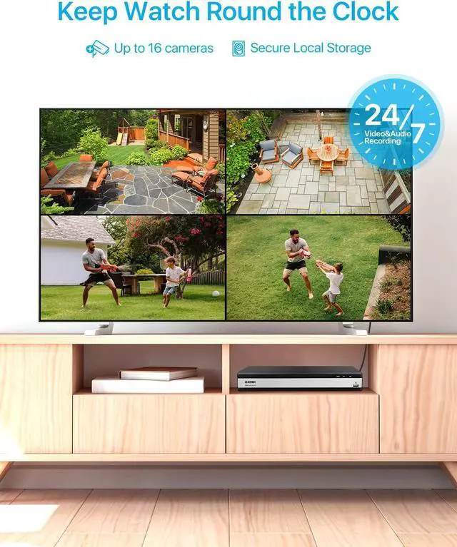 Alt view image 5 of 7 - ZOSI 8 Channel 5MP PoE NVR Security Camera System, 8 x Wired 5MP(3K) Bullet PoE IP Cameras Outdoor with Spotlights and 2-Way Talk, Human Detection, Sound & Light Alarm, 2TB HDD for 24/7 Recording