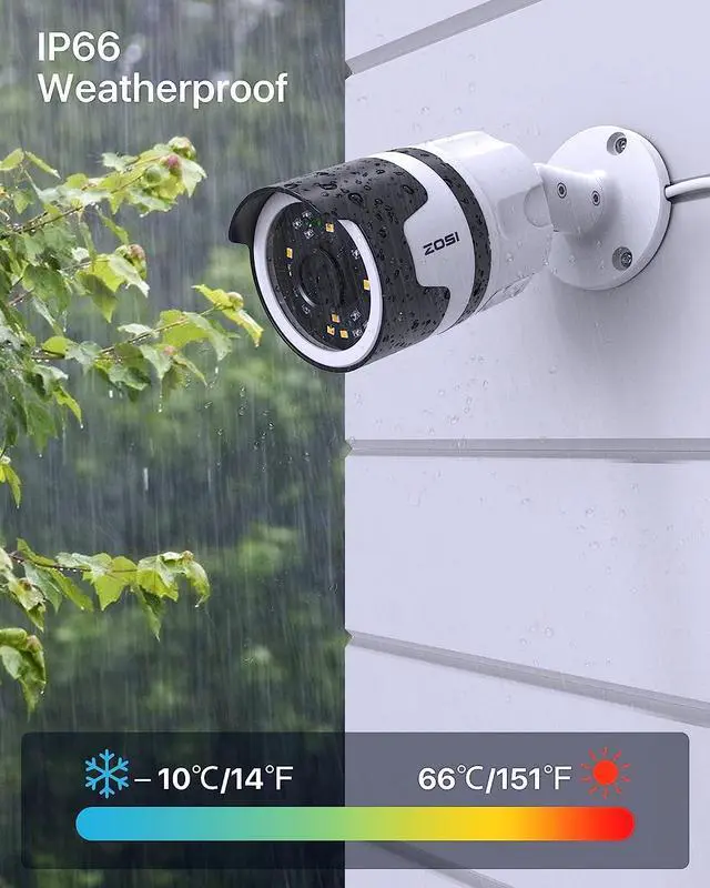 Alt view image 6 of 7 - ZOSI 8 Channel 5MP PoE NVR Security Camera System, 8 x Wired 5MP(3K) Bullet PoE IP Cameras Outdoor with Spotlights and 2-Way Talk, Human Detection, Sound & Light Alarm, 2TB HDD for 24/7 Recording