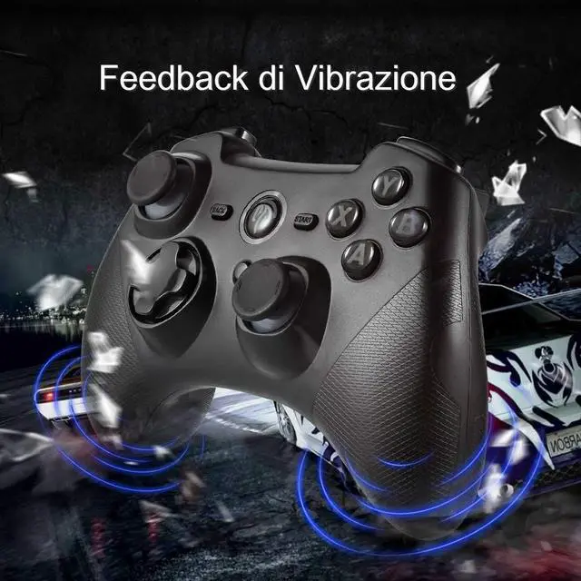 Alt view image 2 of 7 - EasySMX Wireless Gaming Controller for Windows 7 8 10 11 PC/PS3/Android/Switch/Steam Deck, Dual-Vibrate Gamepad Joystick Computer Game Controller With Turbo, 14 Hours Working Battery DARK BLACK