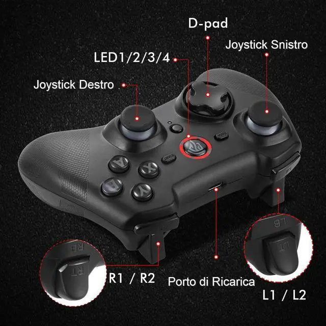 Alt view image 5 of 7 - EasySMX Wireless Gaming Controller for Windows 7 8 10 11 PC/PS3/Android/Switch/Steam Deck, Dual-Vibrate Gamepad Joystick Computer Game Controller With Turbo, 14 Hours Working Battery DARK BLACK