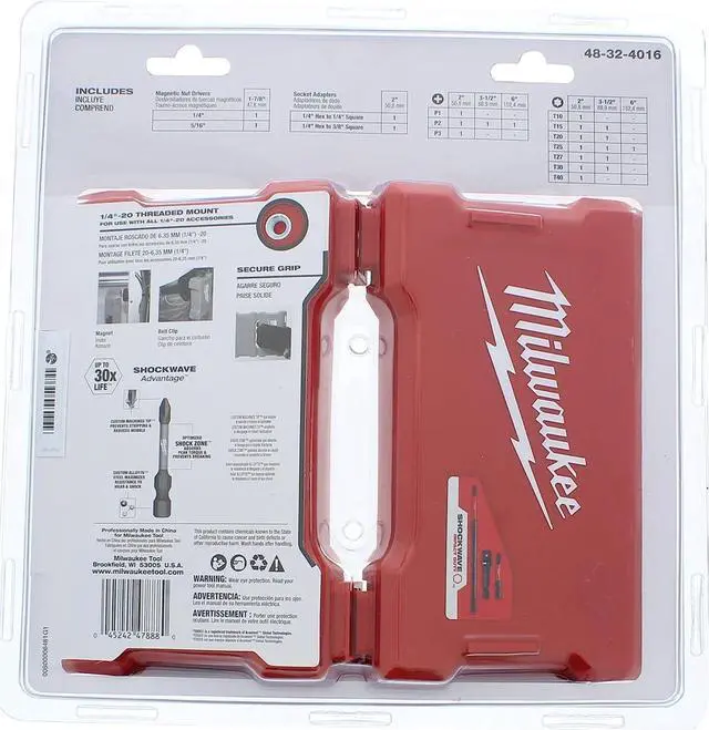 Alt view image 2 of 2 - Milwaukee 48-32-4016 Automotive Shockwave Kit 22 Piece Automotive Impact Driver Bit Set