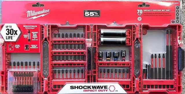 Main image of Milwaukee Shockwave Impact Duty Driver Bit Set (55-Piece) (70 Piece Kit)