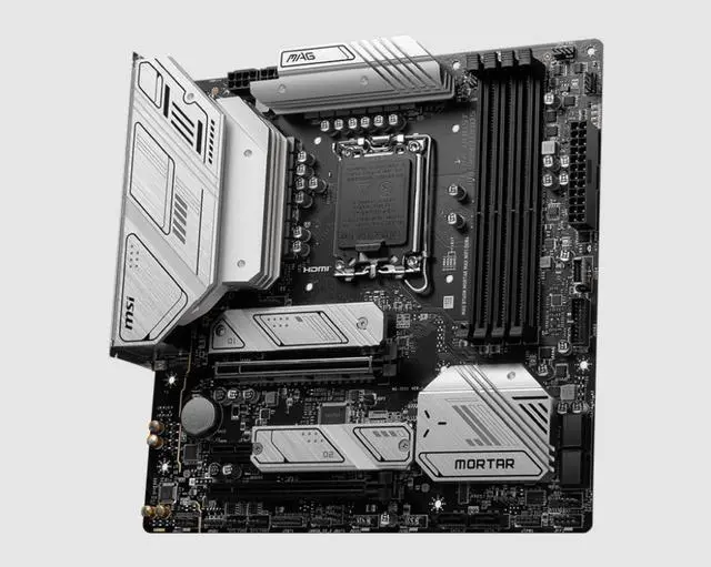 Alt view image 4 of 5 - MSI MAG B760M MORTAR MAX WIFI Gaming Motherboard (Supports 12th/13th Gen Intel Processors, LGA 1700, DDR5, PCIe 5.0, M.2, 2.5Gbps LAN, USB 3.2 Gen2, Wi-Fi 6E, mATX)