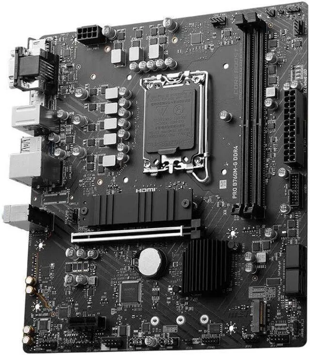 Alt view image 3 of 5 - MSI MSI PRO B760M-G ProSeries Motherboard (mATX, 12th/13th Gen Intel Core, LGA 1700 Socket, DDR4, PCIe 4, 2.5G LAN, M.2 Slots, USB 3.2)