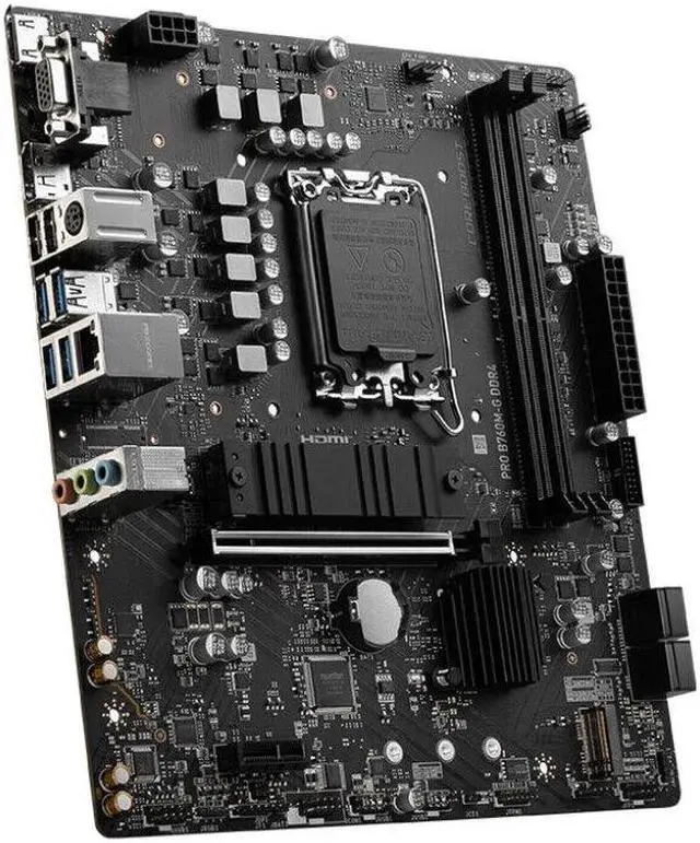 Alt view image 4 of 5 - MSI MSI PRO B760M-G ProSeries Motherboard (mATX, 12th/13th Gen Intel Core, LGA 1700 Socket, DDR4, PCIe 4, 2.5G LAN, M.2 Slots, USB 3.2)