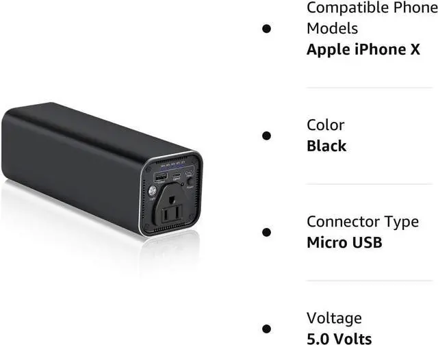 Alt view image 7 of 7 - AC Outlet Portable Laptop Power Bank, Universal 116Wh/31200mAh 100W Travel Laptop Charger, External Battery Pack for MacBook, Acer, HP, Samsung, Dell, ASUS, Lenovo, Notebook, Black