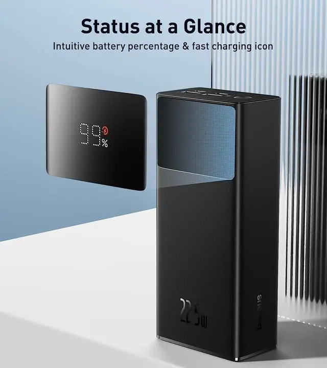 Alt view image 5 of 7 - Baseus 30000mAh Portable Charger, 22.5W Power Bank Fast Charging Battery Pack with 2 USB-A, 1 USB-C and 1 Micro USB Ports Compatible with iPhone, iPad, AirPods, Switch, Samsung Devices, and More