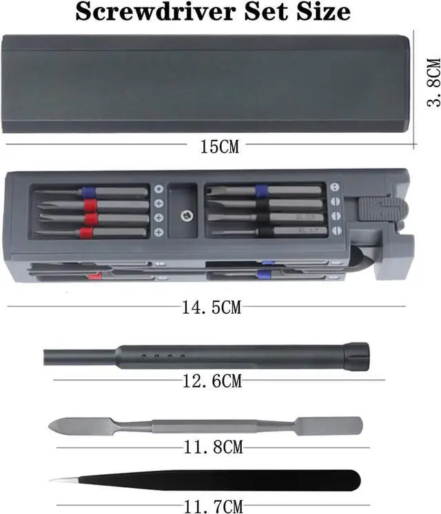 Alt view image 6 of 7 - Precision Screwdriver Set 31 in 1 Mini Magnetic Screwdriver Set, Multifunctional Small Screwdriver Repair Tool for Watch,Eyeglass,Phone,Computer,Electronics,IT Work and Home