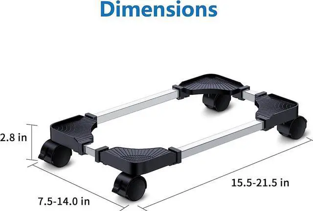 Alt view image 2 of 7 - Computer Tower Stand - Adjustable PC Stand for Most Desktop Towers - Elevate and Organize Your Computer Tower with Desktop Stand - Mobile CPU Stand PC Holder PC Cart PC Riser for Gamers and Students