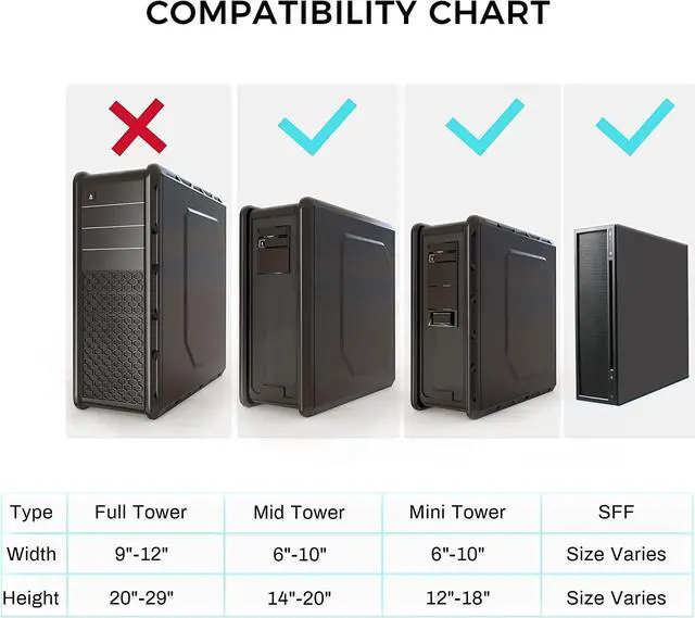 Alt view image 5 of 7 - CPU Holder Under Desk Mount, Computer Tower Holder 360° Swivel Height & Width Adjustable, Holds up to 44 lbs, Fits Most Computer Tower, Black