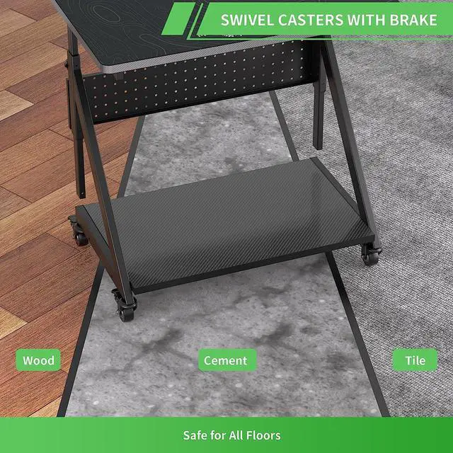 Alt view image 6 of 7 - Height Adjustable Computer Tower Cart Stand, Mobile PC Laptop Standing Table, Printer Stand with Lockable Rolling Caster for Office Home