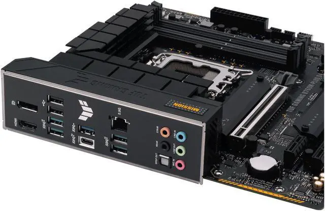 Alt view image 5 of 5 - ASUS TUF GAMING B760M-PLUS D4 Intel B760 (13th and 12th Gen) LGA 1700 mATX motherboard, PCIe 5.0, 2x 4.0 M.2 slots, DDR4, Realtek 2.5Gb Ethernet, DisplayPort, HDMI, SATA 6 Gbps, USB 3.2 Gen 2x2 Type-C