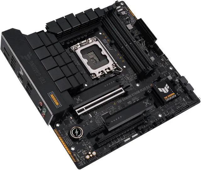 Alt view image 3 of 5 - ASUS TUF GAMING B760M-PLUS D4 Intel B760 (13th and 12th Gen) LGA 1700 mATX motherboard, PCIe 5.0, 2x 4.0 M.2 slots, DDR4, Realtek 2.5Gb Ethernet, DisplayPort, HDMI, SATA 6 Gbps, USB 3.2 Gen 2x2 Type-C