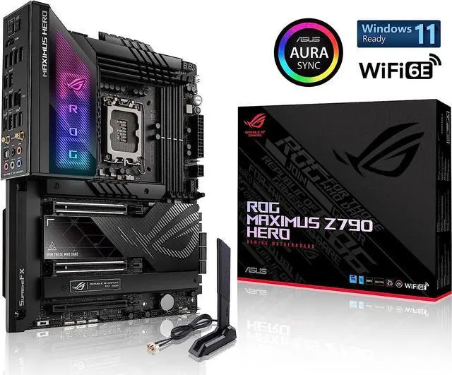 Alt view image 6 of 6 - ASUS ROG Maximus Z790 Hero (WiFi 6E) LGA 1700(Intel®13th&12th Gen) ATX Gaming Motherboard(PCIe 5.0,DDR5,20+1power Stages,2.5Gb LAN, Bluetooth V5.2,2X Thunderbolt 4 Ports,5xM.2, Thunderbolt 4/USB4)