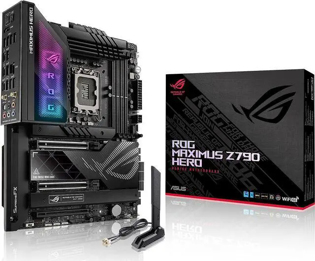 Main image of ASUS ROG Maximus Z790 Hero (WiFi 6E) LGA 1700(Intel®13th&12th Gen) ATX Gaming Motherboard(PCIe 5.0,DDR5,20+1power Stages,2.5Gb LAN, Bluetooth V5.2,2X Thunderbolt 4 Ports,5xM.2, Thunderbolt 4/USB4)