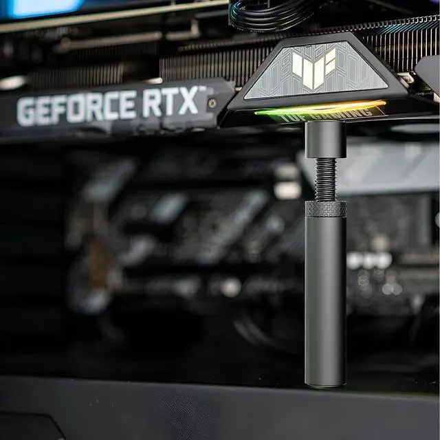Alt view image 6 of 6 - Graphics Card GPU Support Bracket, Adjustable Height GPU Sag Stand Bracket with Magnet and Non-Slip Sheet, GPU Holder for Prevent Universal VGA Graphics Card Sag - 2.8-4.7"- L - Black