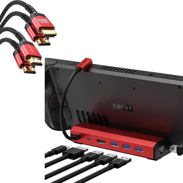 JSAUX Docking Station for Steam Deck/ROG Ally, 6-in-1 Steam Deck Dock with  HDMI 2.0 4K@60Hz, Gigabit Ethernet, 3 USB-A 3.0 and 100W USB-C Charging
