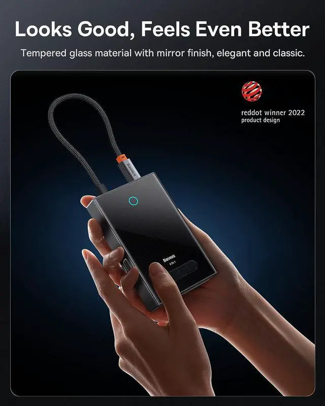 Alt view image 6 of 7 - Baseus Laptop Docking Station Quadruple Display, USB C Docking Station Dual Monitor with 2 HDMI 4K, 120Hz DisplayPort, VGA, 100W PD, USB A&C 3.0 Ports, HDMI Splitter for Dell/HP/Lenovo/MacBook