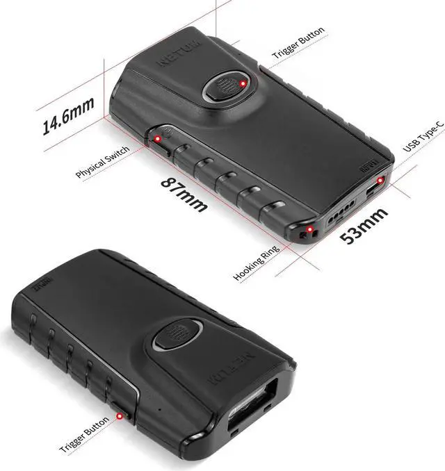 Alt view image 6 of 7 - Bluetooth 2D Barcode Scanner, 3-in-1 Small Portable QR Bar Code Reader Automatic Wireless Gun Scan Back Clip Work with Tablet iOS Android Windows MacOS for Warehouse Inventory POS