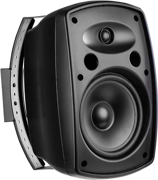 Alt view image 2 of 5 - OSD 8" Outdoor Patio Speaker Pair 200W, Full Motion Bracket, Weatherproof IP54 Rated, Aluminum Grilles, Black AP850