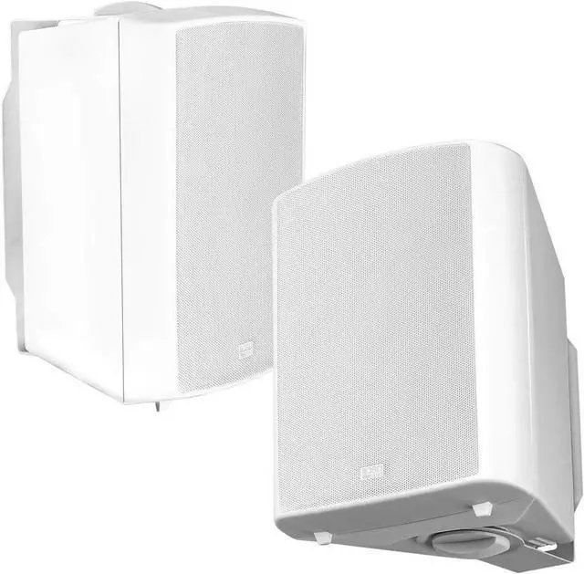 Main image of OSD 8" Outdoor Patio Speaker Pair 180W, Weatherproof IP54 Rated Aluminum Grilles, White AP840