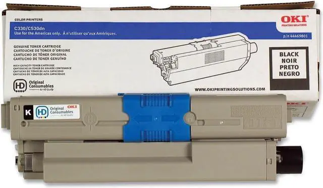 Main image of Genuine OEM Black Toner Cartridge Oki C330dn C530dn C531dn MC361 MFP MC362w MFP MC561 MFP MC562w MFP - 44469801 - Yield 3,500