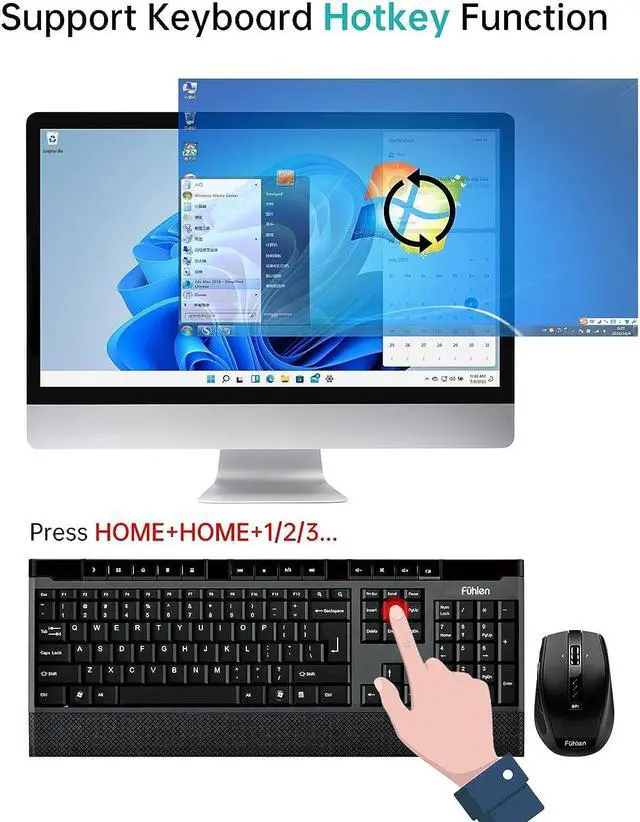 Alt view image 5 of 7 - 16 Port KVM Switch VGA + Cables Industrial Grade KVM Switch for 1U 19" Rack Mount KVM, Support Daisy Chain/Hotkey/OSD Menu