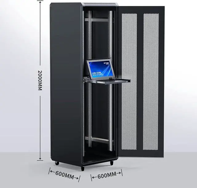Alt view image 7 of 7 - Rack Mount KVM Console, 8 Port VGA KVM Switch w/15.6'' LCD Monitor, 1080P LCD KVM Console Integrated Touchpad+Keyboard+Drawer+8 KVM Cables