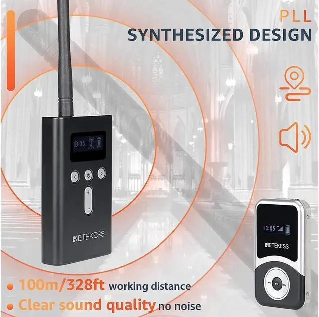 Alt view image 2 of 7 - Case of 4 Transmitter 60 Receiver 64 Slot Charging Case, Retekess T130S Tour Guide System, Assistive Listening System, One-touch Mute, 328ft, with 4 Wireless Mic for Plant Tours