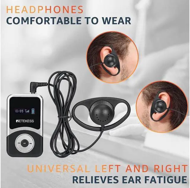 Alt view image 3 of 7 - Case of 4 Transmitter 60 Receiver 64 Slot Charging Case, Retekess T130S Tour Guide System, Assistive Listening System, One-touch Mute, 328ft, with 4 Wireless Mic for Plant Tours